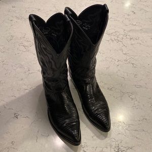 Mens Justin lizard/leather cowboy boots